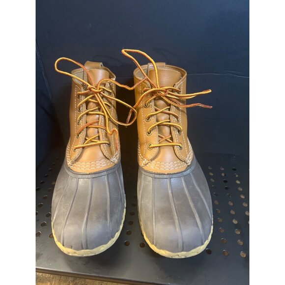 VTG 90s LL BEAN Classic Bean Boots Brown Maine Hunting Leather Duck Mens 9